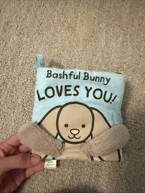 Jellycat Bashful Bunny Loves You Soft Blue and Beige Plush Book